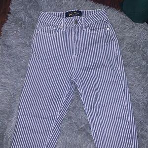 striped jeans